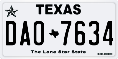 TX license plate DAO7634