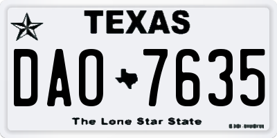 TX license plate DAO7635