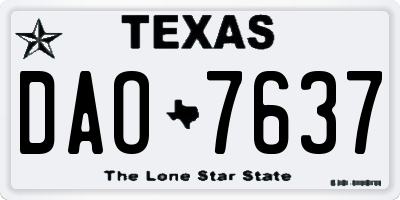 TX license plate DAO7637