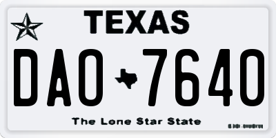TX license plate DAO7640