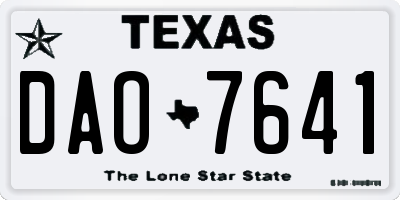 TX license plate DAO7641