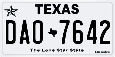 TX license plate DAO7642
