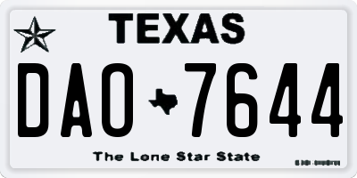 TX license plate DAO7644