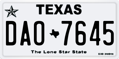 TX license plate DAO7645