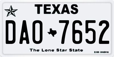 TX license plate DAO7652
