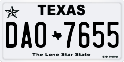 TX license plate DAO7655