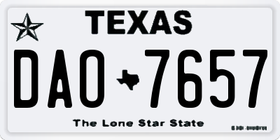 TX license plate DAO7657