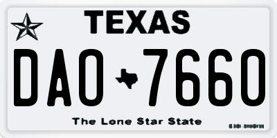 TX license plate DAO7660