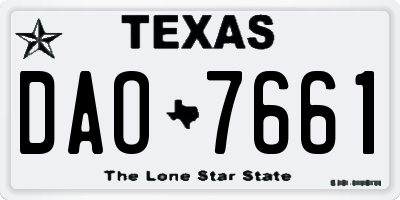 TX license plate DAO7661