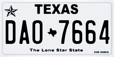 TX license plate DAO7664