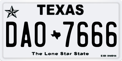 TX license plate DAO7666
