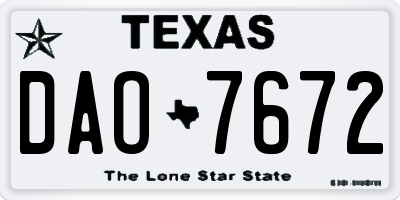 TX license plate DAO7672