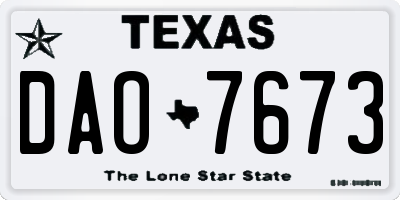 TX license plate DAO7673