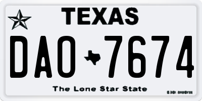 TX license plate DAO7674