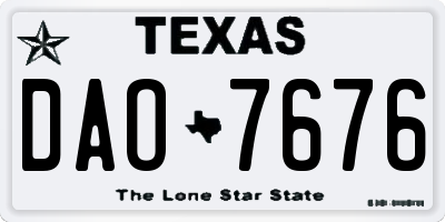 TX license plate DAO7676