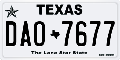 TX license plate DAO7677
