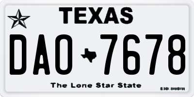 TX license plate DAO7678