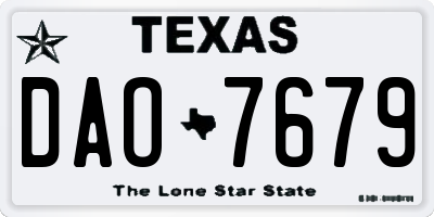 TX license plate DAO7679