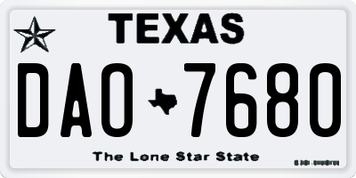 TX license plate DAO7680