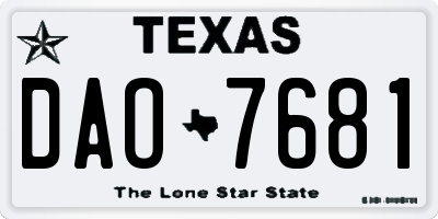 TX license plate DAO7681
