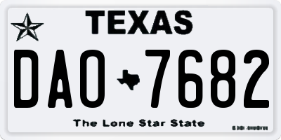 TX license plate DAO7682
