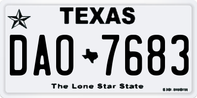 TX license plate DAO7683