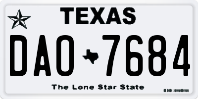 TX license plate DAO7684
