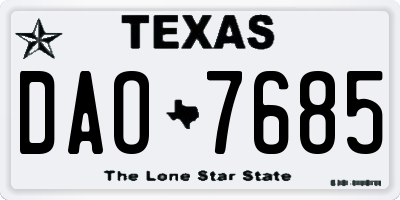 TX license plate DAO7685