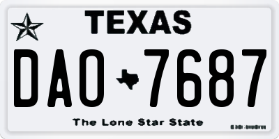 TX license plate DAO7687