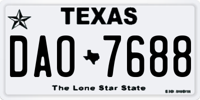 TX license plate DAO7688