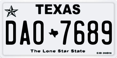 TX license plate DAO7689