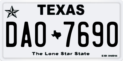 TX license plate DAO7690