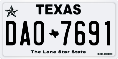 TX license plate DAO7691