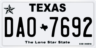 TX license plate DAO7692