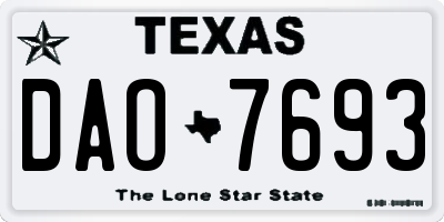 TX license plate DAO7693