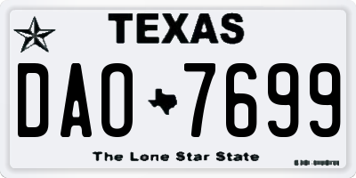 TX license plate DAO7699