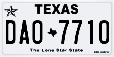 TX license plate DAO7710