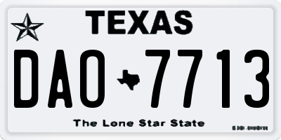 TX license plate DAO7713