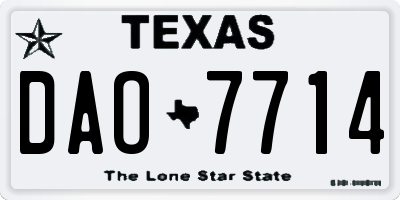 TX license plate DAO7714