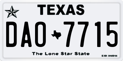 TX license plate DAO7715
