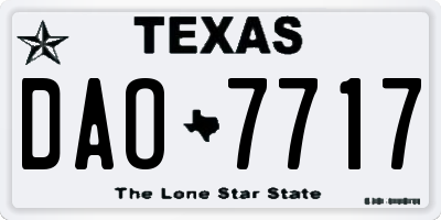 TX license plate DAO7717