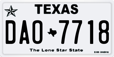 TX license plate DAO7718