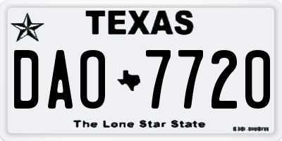 TX license plate DAO7720
