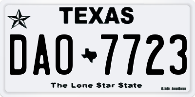 TX license plate DAO7723