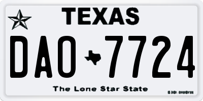 TX license plate DAO7724