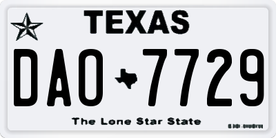 TX license plate DAO7729