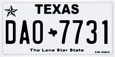 TX license plate DAO7731