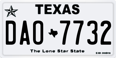 TX license plate DAO7732