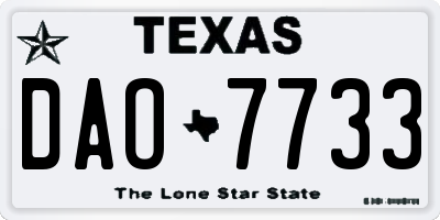 TX license plate DAO7733