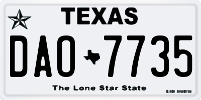 TX license plate DAO7735